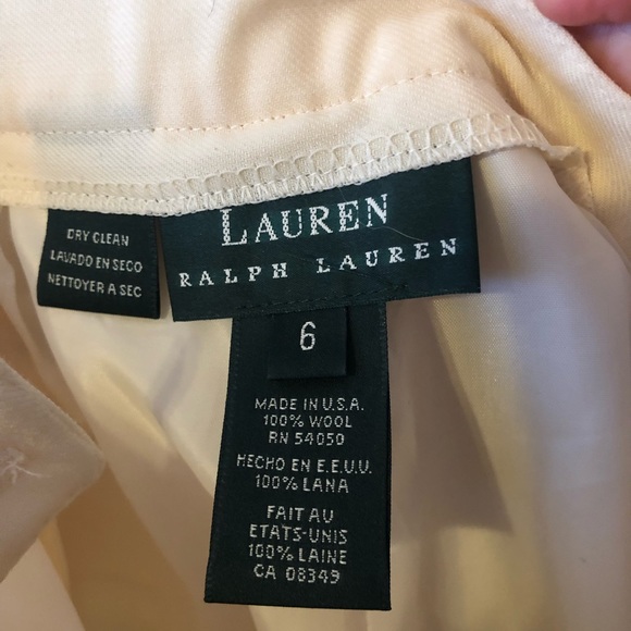 Lauren Ralph Lauren Cream Wool Dress Pants - Picture 5 of 7